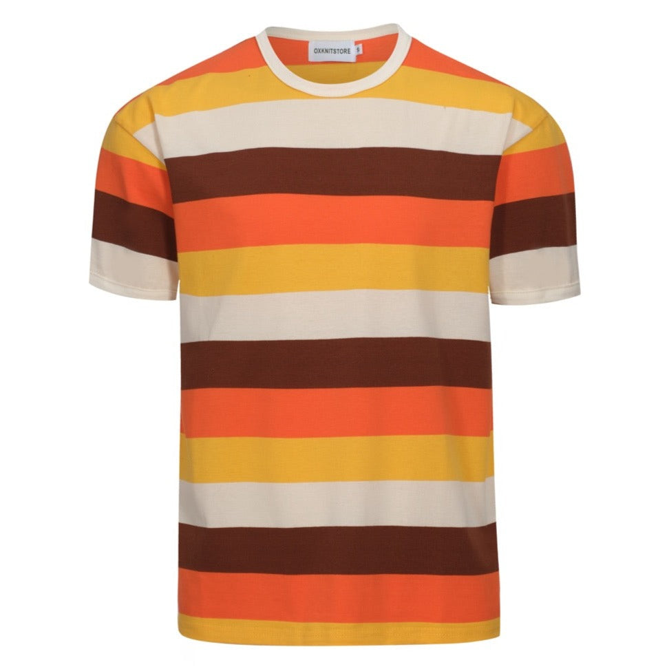 Vintage 1970s Men's T-Shirt with Twilight Stripes