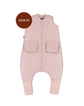 Combinaison de sommeil avec chaussettes - Rayures Navy et Rose - TOG 2.5