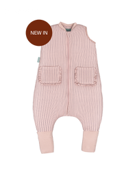 Combinaison de sommeil avec chaussettes - Rayures Navy et Rose - TOG 2.5