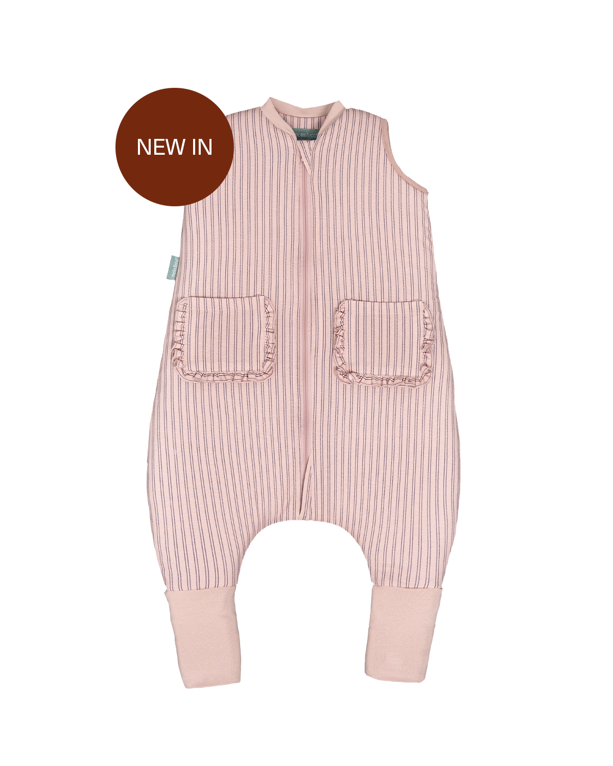 Combinaison de sommeil avec chaussettes - Rayures Navy et Rose - TOG 2.5
