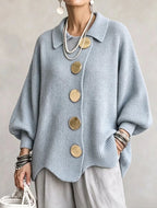Victoire | Cardigan oversize à gros boutons dorés