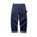 Pantalons cargo rayés rétro pour homme avec poches - Style décontracté pour travailleurs ferroviaires