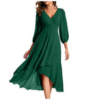 Venlora Mode | Une robe élégante à ourlet asymétrique et manches fluides, pour un look raffiné