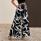 Brigitte | Pantalon Large Fluide à Taille Ajustable