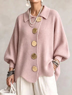 Victoire | Cardigan oversize à gros boutons dorés