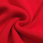 Chemise rétro rouge tricotée pour homme – Polo à boutons avec motif tigre