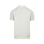 Chemise rétro en maille pour homme – Crème vintage à boutons avec motif de chat noir
