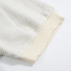 Chemise rétro en maille pour homme – Crème vintage à boutons avec motif de chat noir