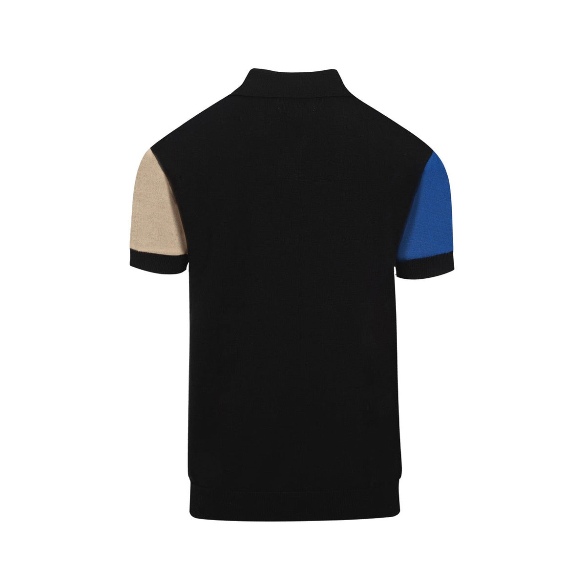 Multicolored Artistic Jacquard Knit Polo for Men with V-Neck