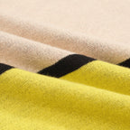 Multicolored Artistic Jacquard Knit Polo for Men with V-Neck