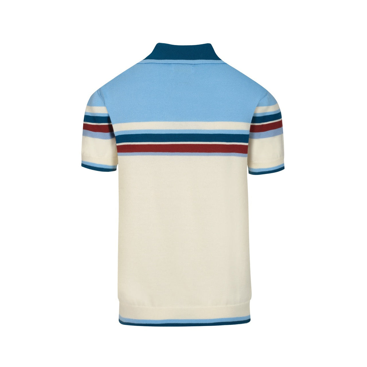 Chemise polo vintage à rayures bleues pour homme, col en V