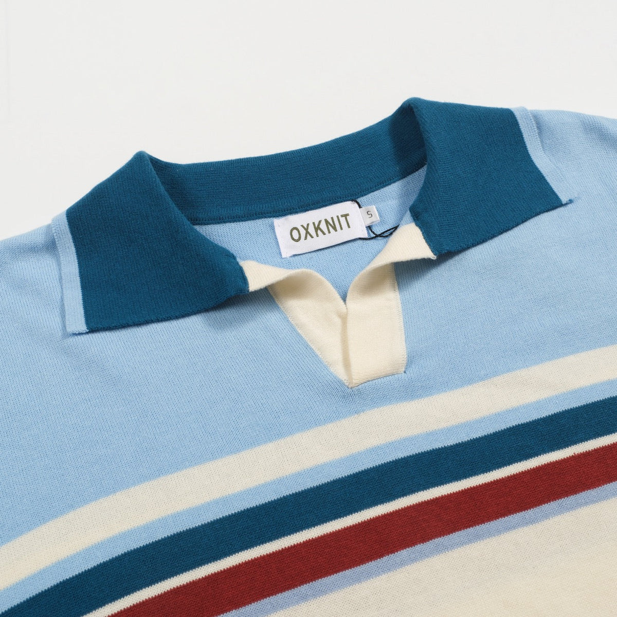 Chemise polo vintage à rayures bleues pour homme, col en V