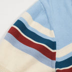 Chemise polo vintage à rayures bleues pour homme, col en V