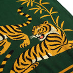 Pull vintage en tricot jacquard tigre vert pour homme