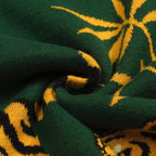 Pull vintage en tricot jacquard tigre vert pour homme