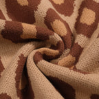 Kaki Jacquard Polo Homme avec Motif Tigre et Léopard
