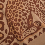Kaki Jacquard Polo Homme avec Motif Tigre et Léopard