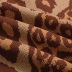 Kaki Jacquard Polo Homme avec Motif Tigre et Léopard