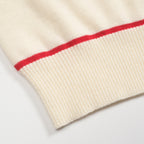 Pull en tricot blanc abricot à col V pour homme - 1976