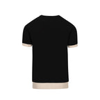 Vintage 1977 Black Jacquard Knit T-Shirt for Men