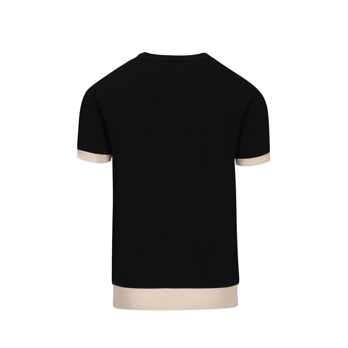 Vintage 1977 Black Jacquard Knit T-Shirt for Men