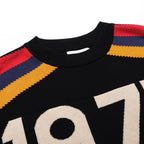 Vintage 1977 Black Jacquard Knit T-Shirt for Men