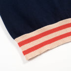 Pull sans manches rétro bleu marine avec motif hibou pour homme