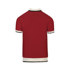 Pull sans manches en tricot à rayures rétro brique rouge pour homme