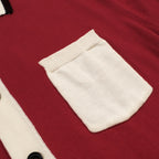 Pull sans manches en tricot à rayures rétro brique rouge pour homme