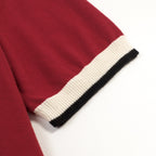 Pull sans manches en tricot à rayures rétro brique rouge pour homme