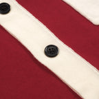 Pull sans manches en tricot à rayures rétro brique rouge pour homme