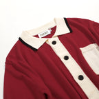 Pull sans manches en tricot à rayures rétro brique rouge pour homme