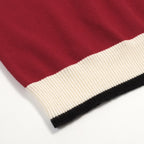 Pull sans manches en tricot à rayures rétro brique rouge pour homme