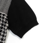 Cardigan noir rétro pour homme en tricot avec broderie artistique en forme de cœur