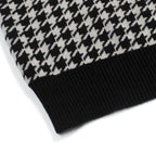 Cardigan noir rétro pour homme en tricot avec broderie artistique en forme de cœur