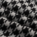 Cardigan noir rétro pour homme en tricot avec broderie artistique en forme de cœur