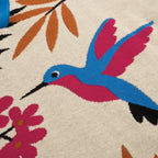 Pull en maille jacquard rétro multicolore pour homme avec motif aviaire