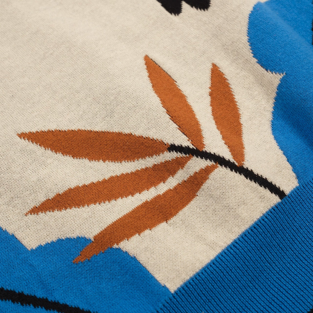 Pull en maille jacquard rétro multicolore pour homme avec motif aviaire
