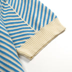 Pull en maille jacquard bleu rétro pour homme
