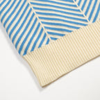 Pull en maille jacquard bleu rétro pour homme