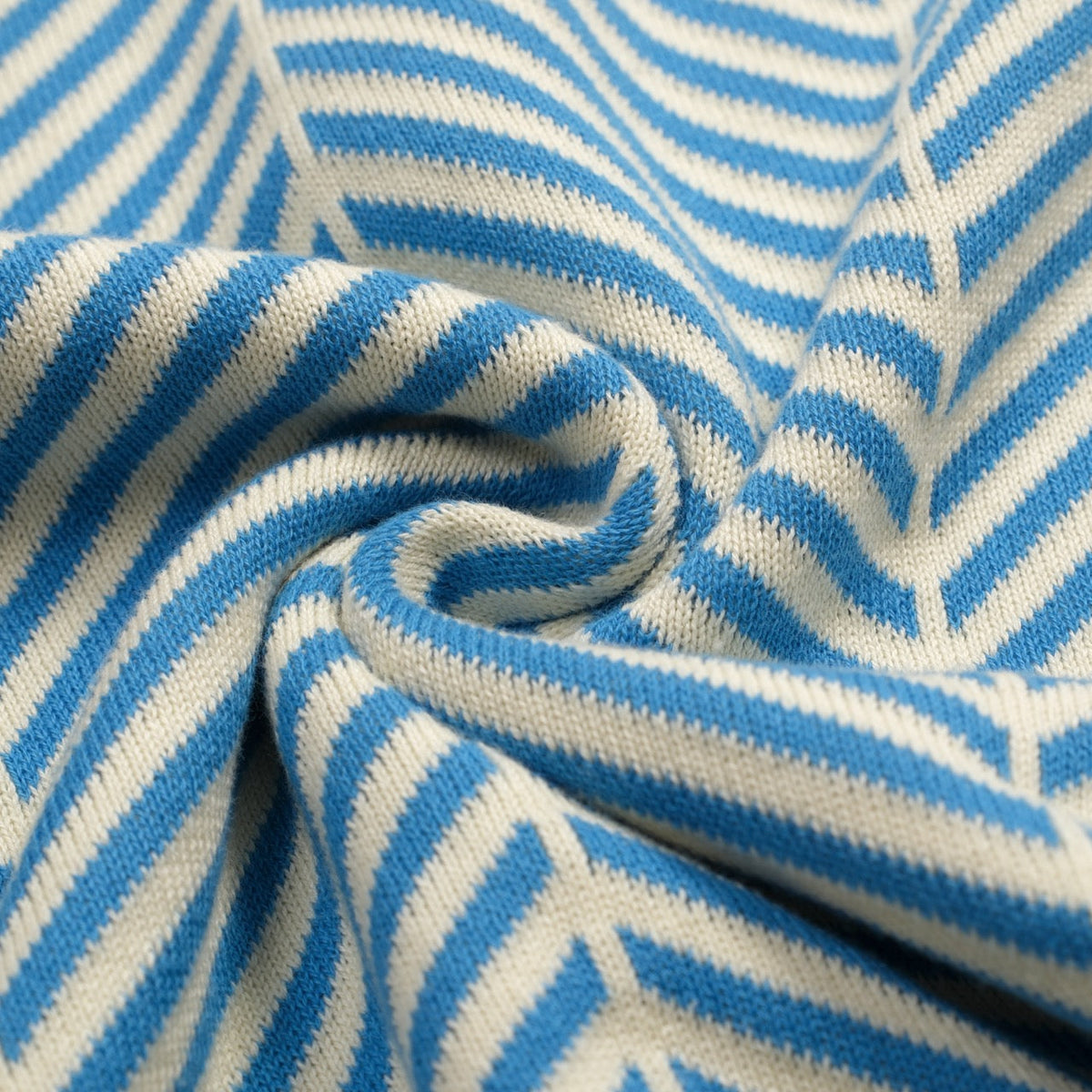 Pull en maille jacquard bleu rétro pour homme