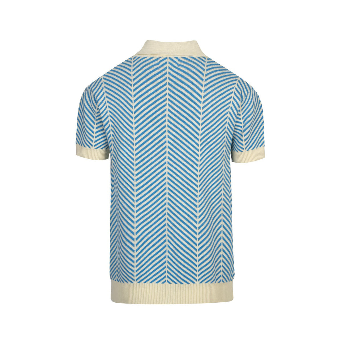 Pull en maille jacquard bleu rétro pour homme