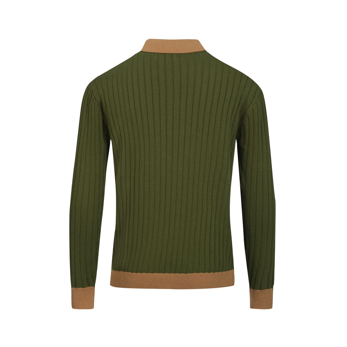Pull vintage vert à col V en maille nid d'abeille pour homme