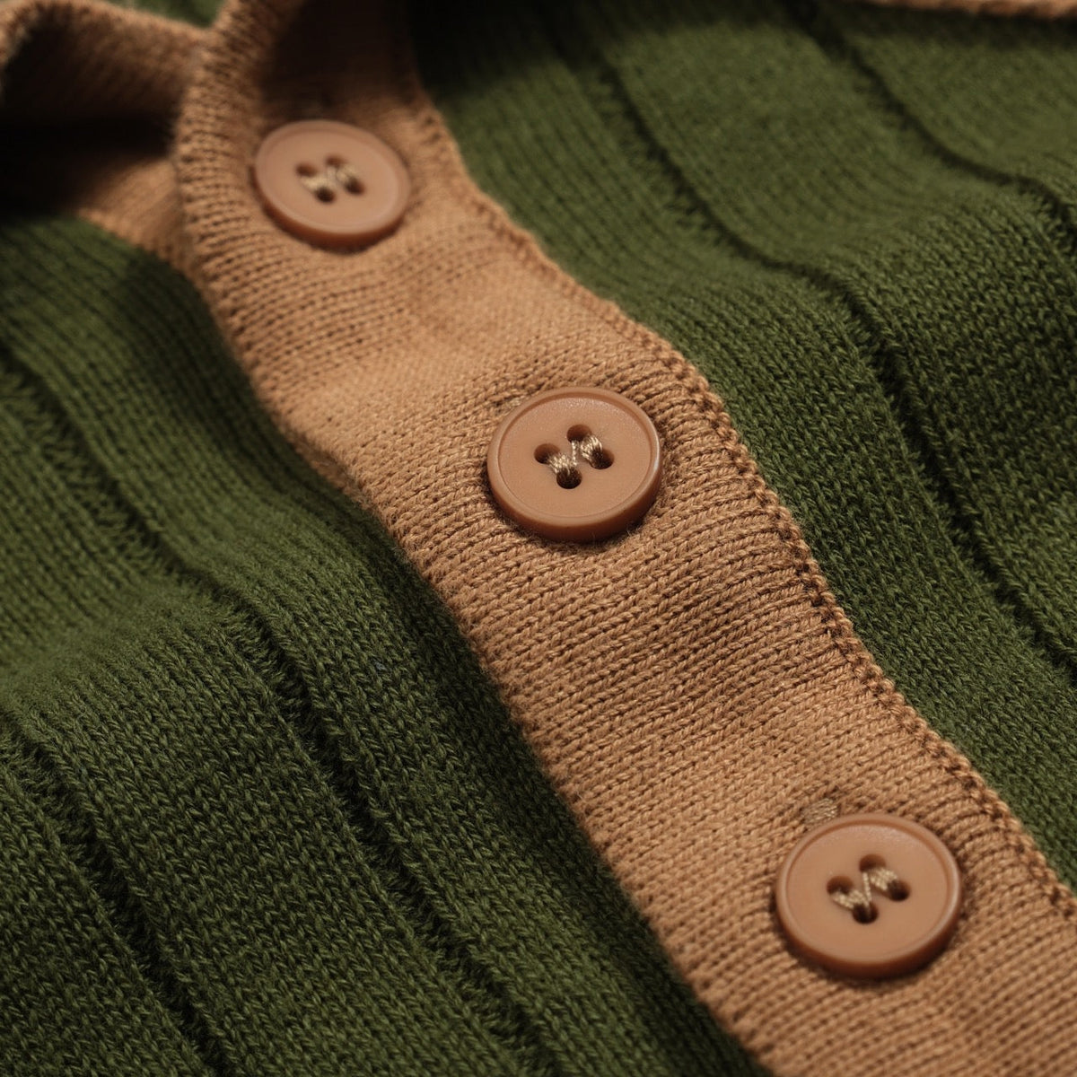 Pull vintage vert à col V en maille nid d'abeille pour homme