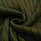 Pull vintage vert à col V en maille nid d'abeille pour homme