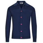 Pull Gilet Rétro en Tricot à Rayures Bleu Pit pour Homme