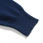Pull Gilet Rétro en Tricot à Rayures Bleu Pit pour Homme