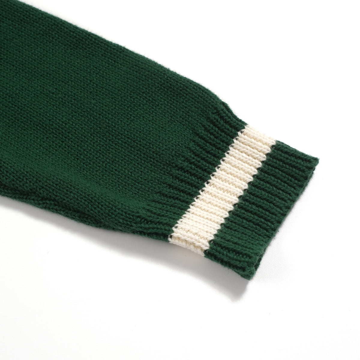 Vintage Green Dog Jacquard Knit Sweater for Men