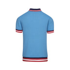 Pull en tricot vintage bleu pour homme, style années 60