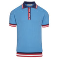 Pull en tricot vintage bleu pour homme, style années 60